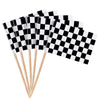 100 Pack Mini Checkered Racing Flag Finish Line Cupcake Toppers Party Decorations Picks Set (2.5 Inches Tall)
