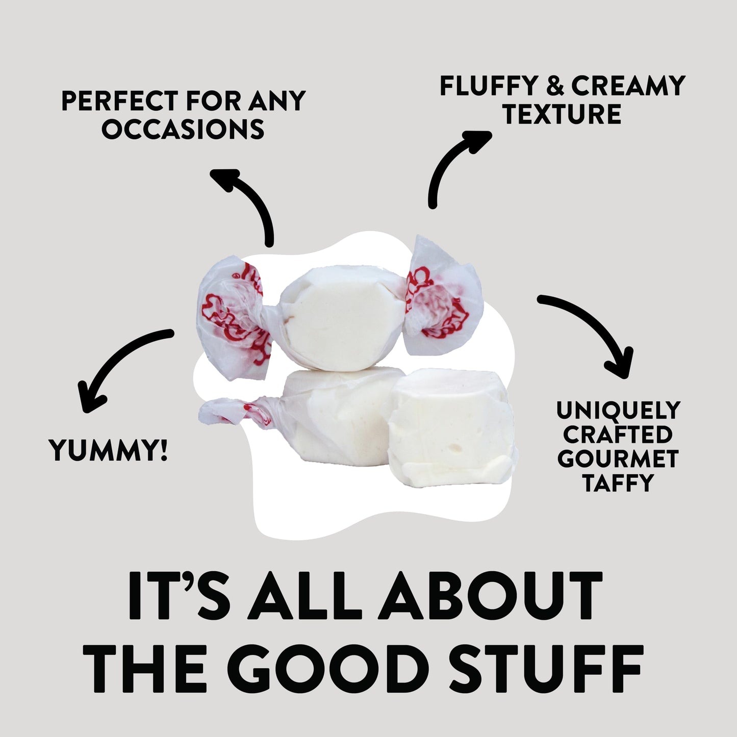 Taffy Town Saltwater Taffy, Vanilla, 2.5Lb