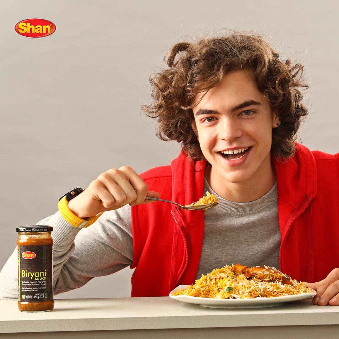 Shan Biryani Cooking Sauce (12.3Oz/350G) - Authentic Indian Sauce For Chicken Biryani, Rice Dishes & Pilaf - Easy To Use Simmer Sauce For Delicious Meals At Home - Spice Blend For Flavorful Biryani