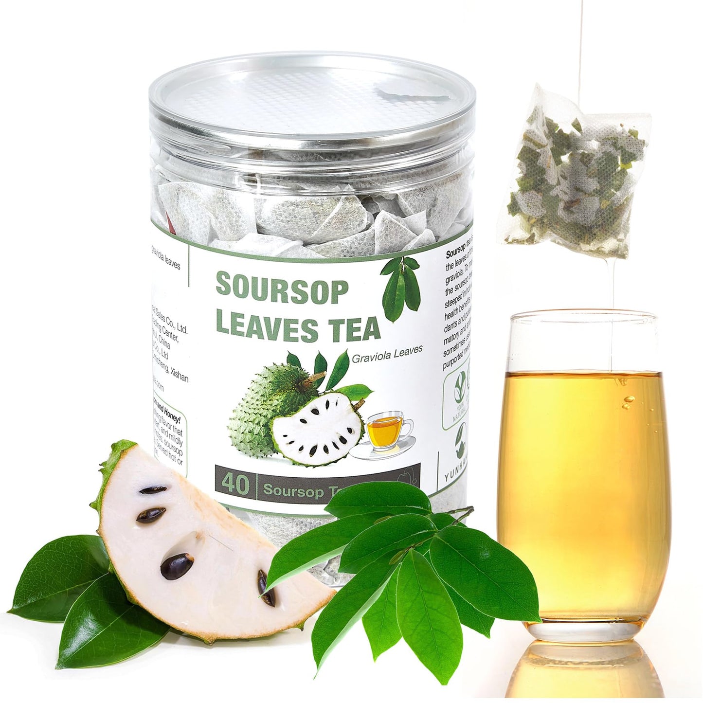 40 Natural Soursop Tea Bags Soursop Leaves Tea Dried Soursop Graviola Leaves Tea Te De Guanabana Tea Pure Sour Sop Tea Leaves