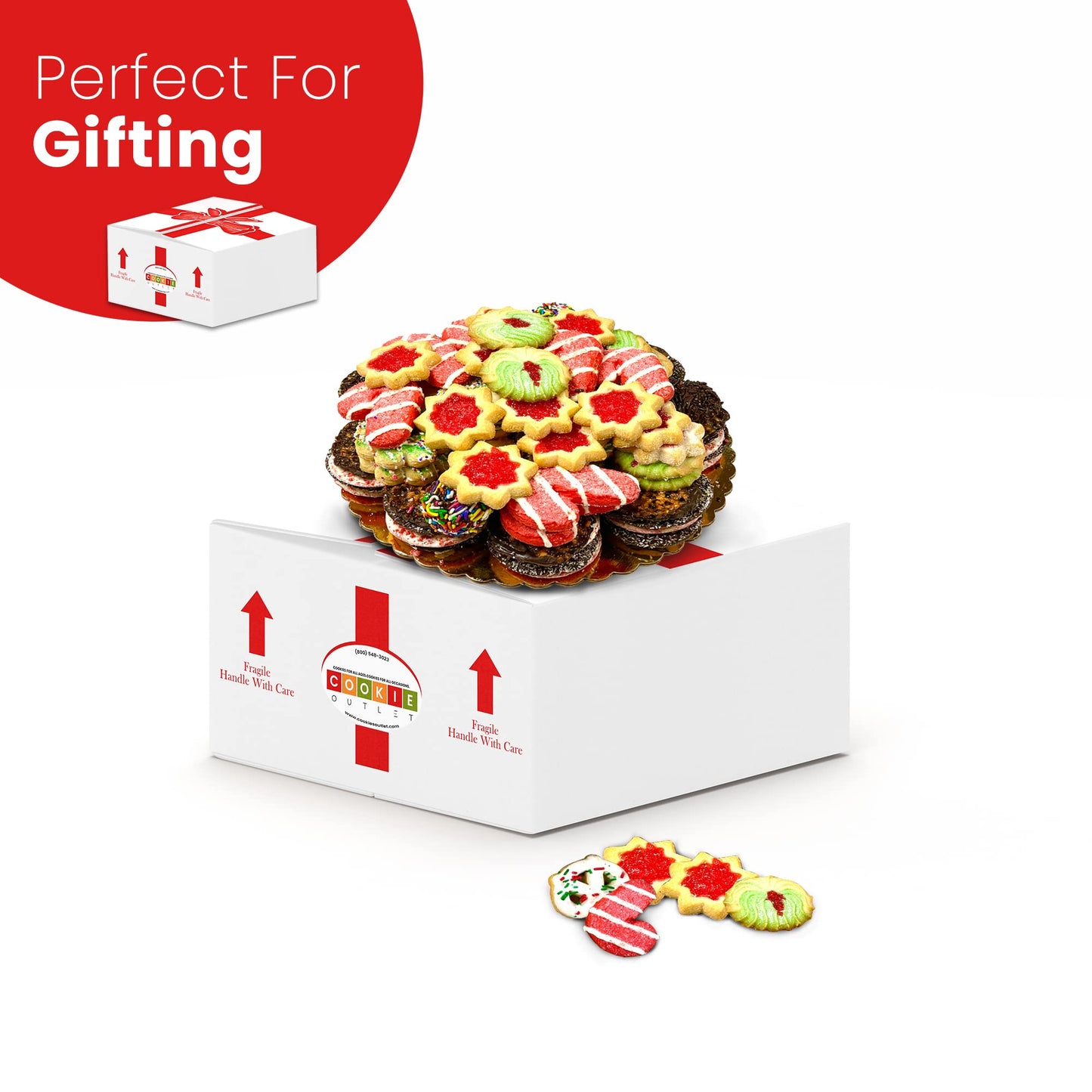 Best Cookies - 3 Lb. Gourmet Christmas Cookies Platter With 75+ Large Cookies, Christmas Gift Baskets, Christmas Basket Of Assor