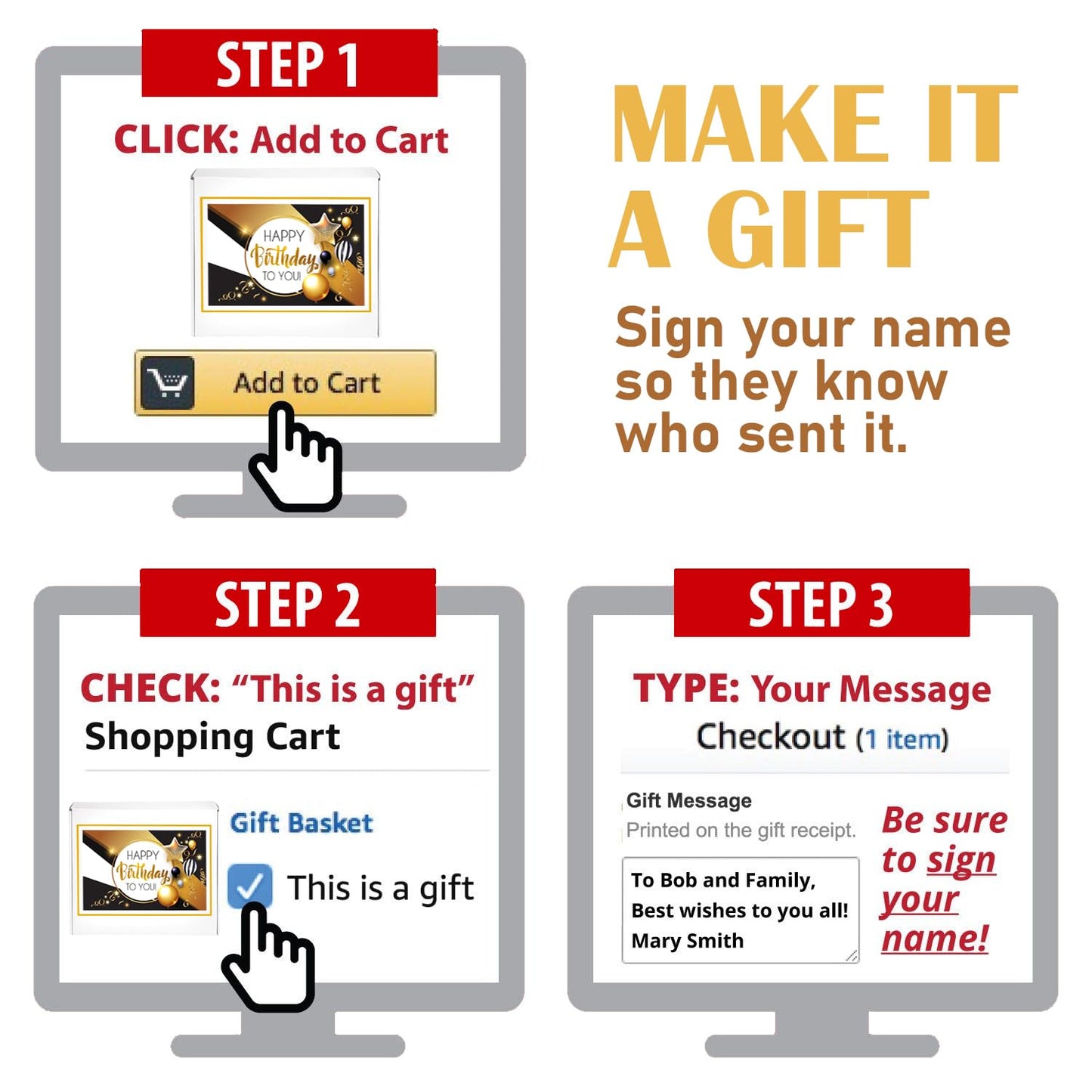 Happy Birthday Cookies Bulk 24 Pack Individually Wrapped Party Favors Food Gold For Men Women Kids Gift Basket | Gourmet Decorated Sugar Cookie | Nut-Free