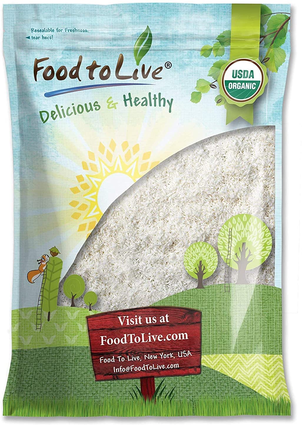 Organic Shredded Coconut, 5 Pounds - Non-Gmo, Unsweetened Coconut Flakes, Desiccated, Medium Shreds, Kosher, Vegan, Bulk