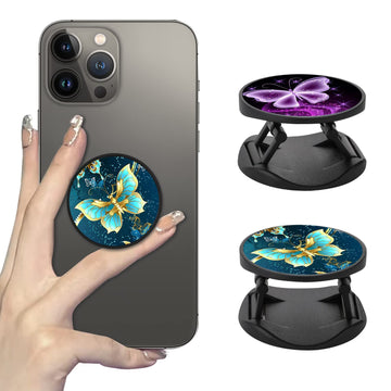Dabubu 2 Pack Phone Finger Expanding Stand Holder Kickstand Hand Grip Widely Compatible With Almost All Phones And Cases- Purple