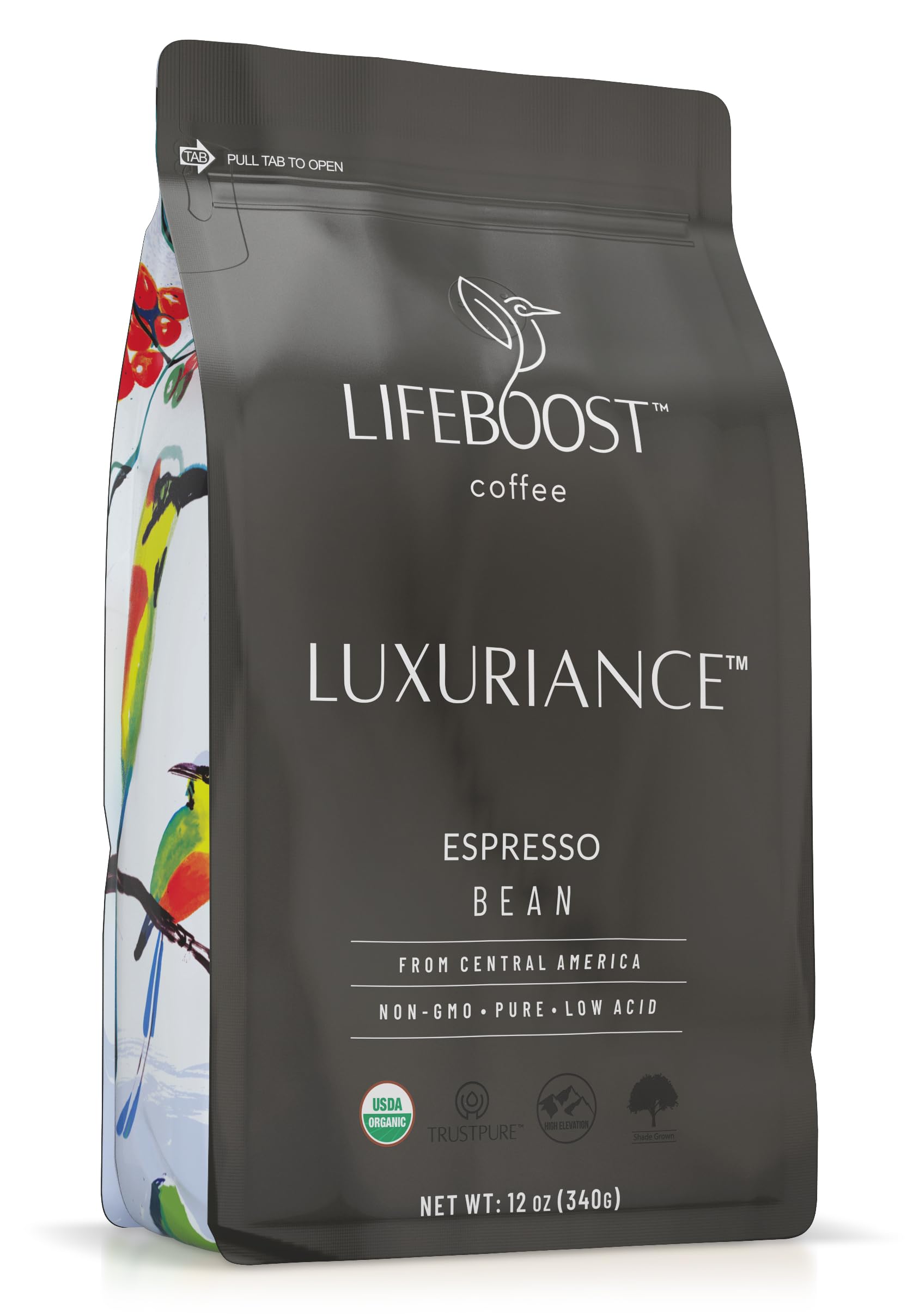 Lifeboost Organic Espresso Beans Whole - Non-GMO Low Acid Single Origin Organic Espresso Coffee - Third Party Tested For Mycotox