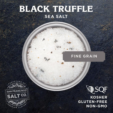 Italian Black Truffle Sea Salt 4 oz. Glass Shaker by San Francisco Salt Company (Pack of 2)