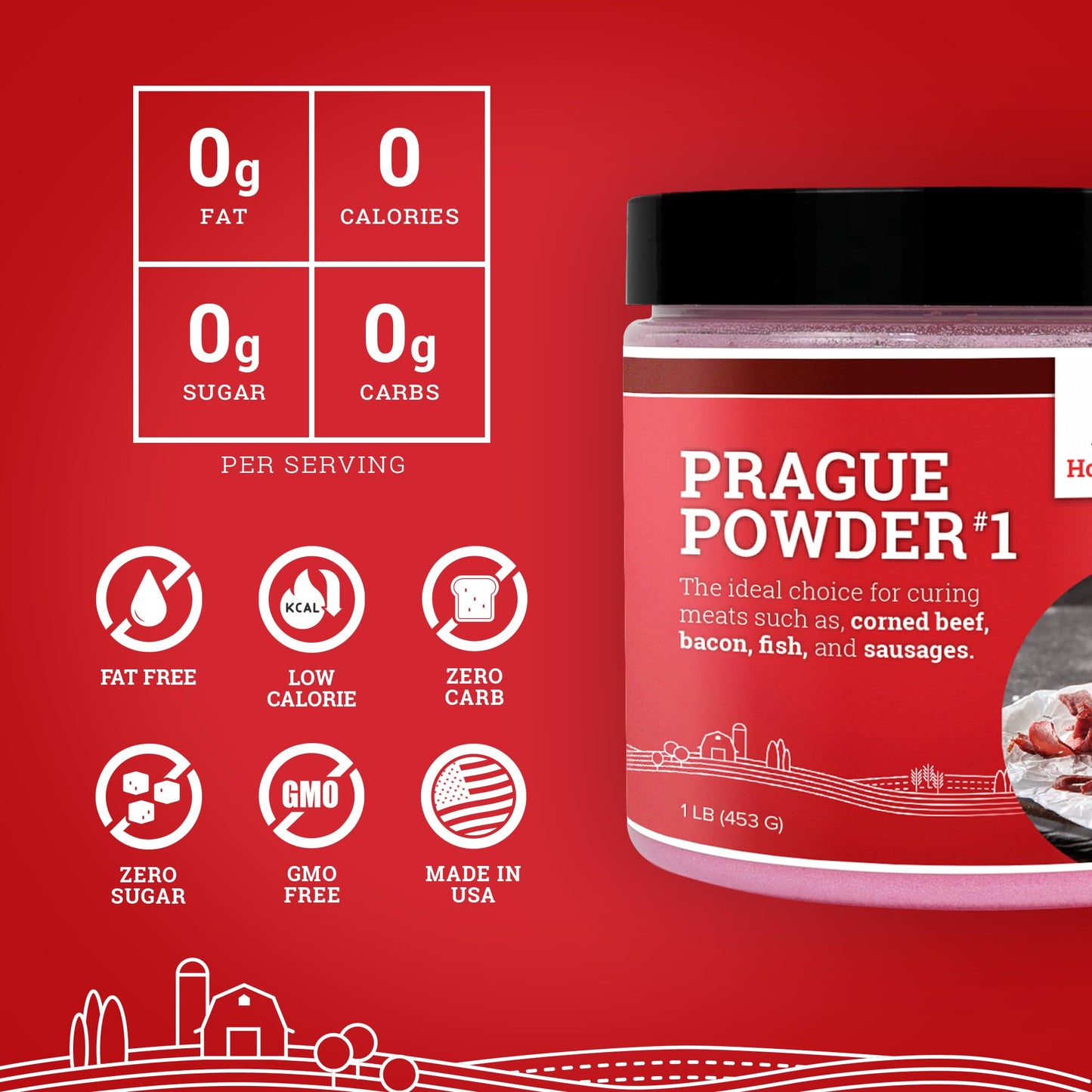 Hoosier Hill Farm Prague Powder No.1 (Pink Curing Salt), 1LB (Pack of 1)