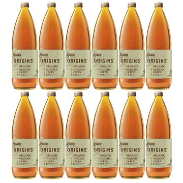 Tejava Origins Hojicha Green Iced Tea 12 Pack 1 Liter Glass Bottles Unsweetened USDA Organic Non-GMO Kosher No Sugar or Sweeteners Brewed in Small Batches