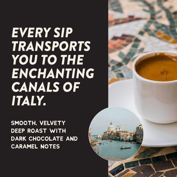 Angelino's Coffee Dark Roast Espresso Beans, 12oz Whole Bean with Dark Chocolate & Caramel Notes, Small Batch Crafted Reserve Collection