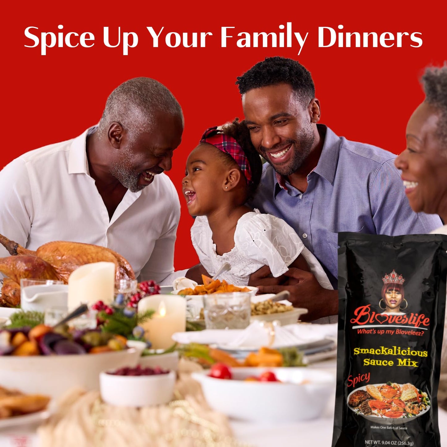 Bloves Smackalicious Sauce Seasoning Mix (Spicy), Spicy Seasoning Mix for Bloves Smacklicious Sauce W/Cajun, Mild & Garlic Butt
