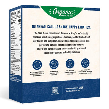 Marys Gone Crackers Super Seed Crackers, Classic, 4 Ounce (Pack of 1), Organic Plant Based Protein, Gluten Free