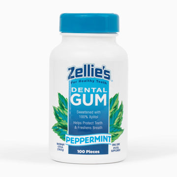 Zellie'S | 100% Xylitol Sugar Free Peppermint Chewing Gum | Peppermint Flavor (100 Count (Pack Of 1))