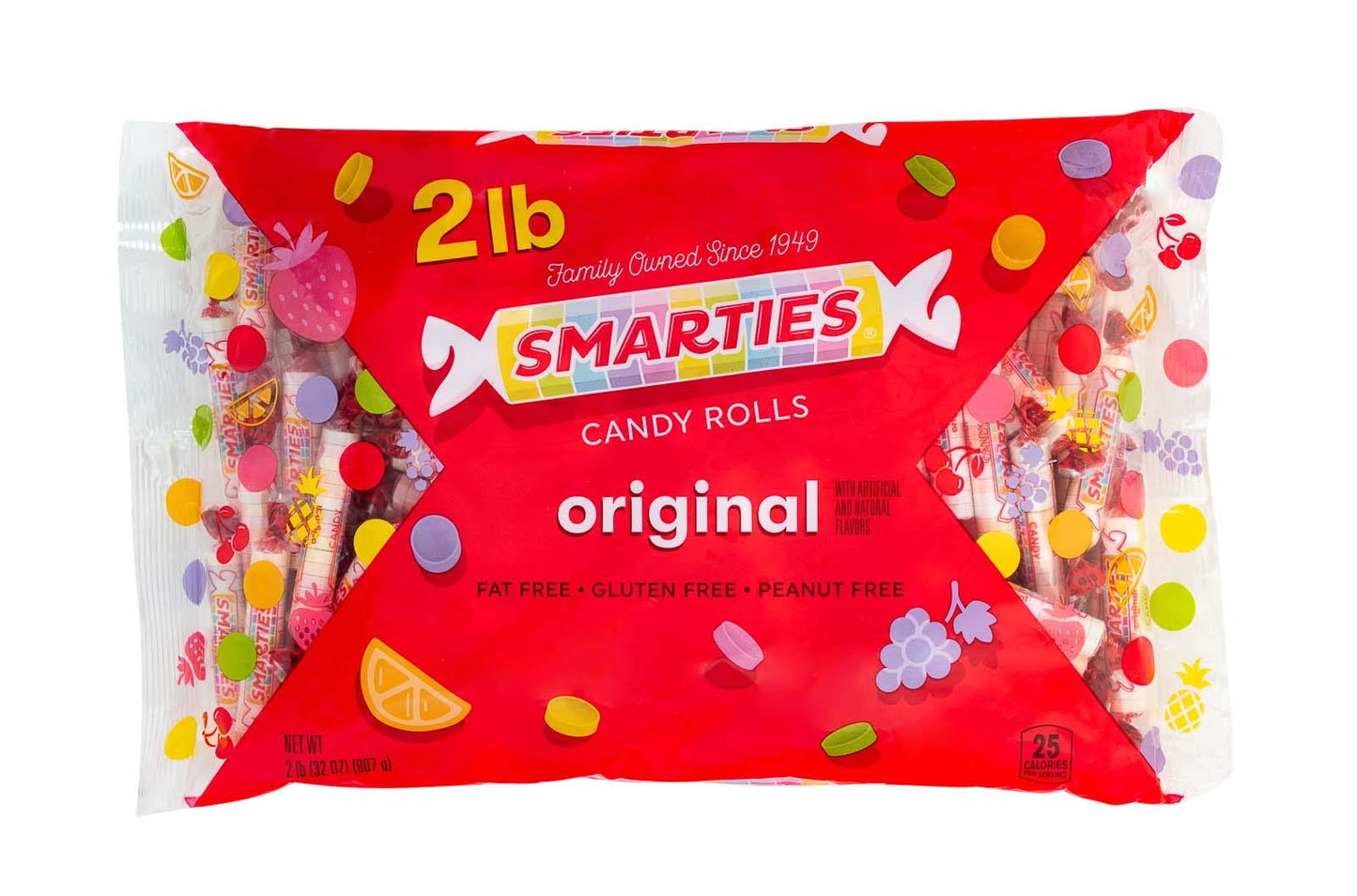Smarties Candy Rolls Original Flavor Bulk Gluten Free & Vegan Delight | Classic Sweetness From Family Owned Since 1949 | Peanut Free Dairy Free & Allergen Free | Perfect Halloween Treat - 2 Pound Bag