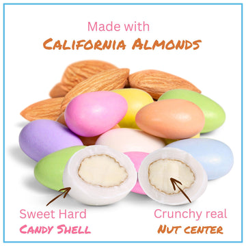 Its Delish Assorted Jordan Almonds 5 lbs Bulk - Sugared Almonds for Weddings, Parties, Vegan & Kosher