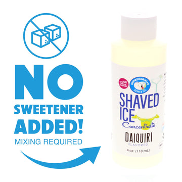 Hypothermias Shaved Ice And Snow Cone Syrup Unsweetened Flavor Concentrate - 4 Fl Oz - Makes 1 Gallon Of Ready To Use Syrup - Da