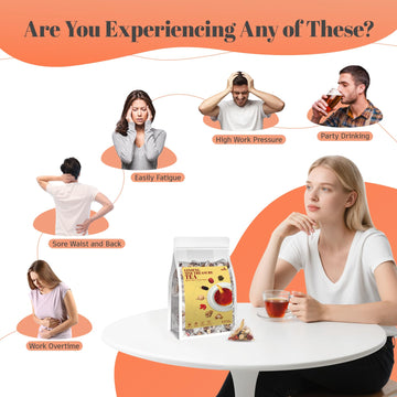 HIIHONE Kidney Tea Formula Ginseng Tea Bags, 60 Bags (2 Pack), Traditional Chinese Herbal Blend for Men & Women