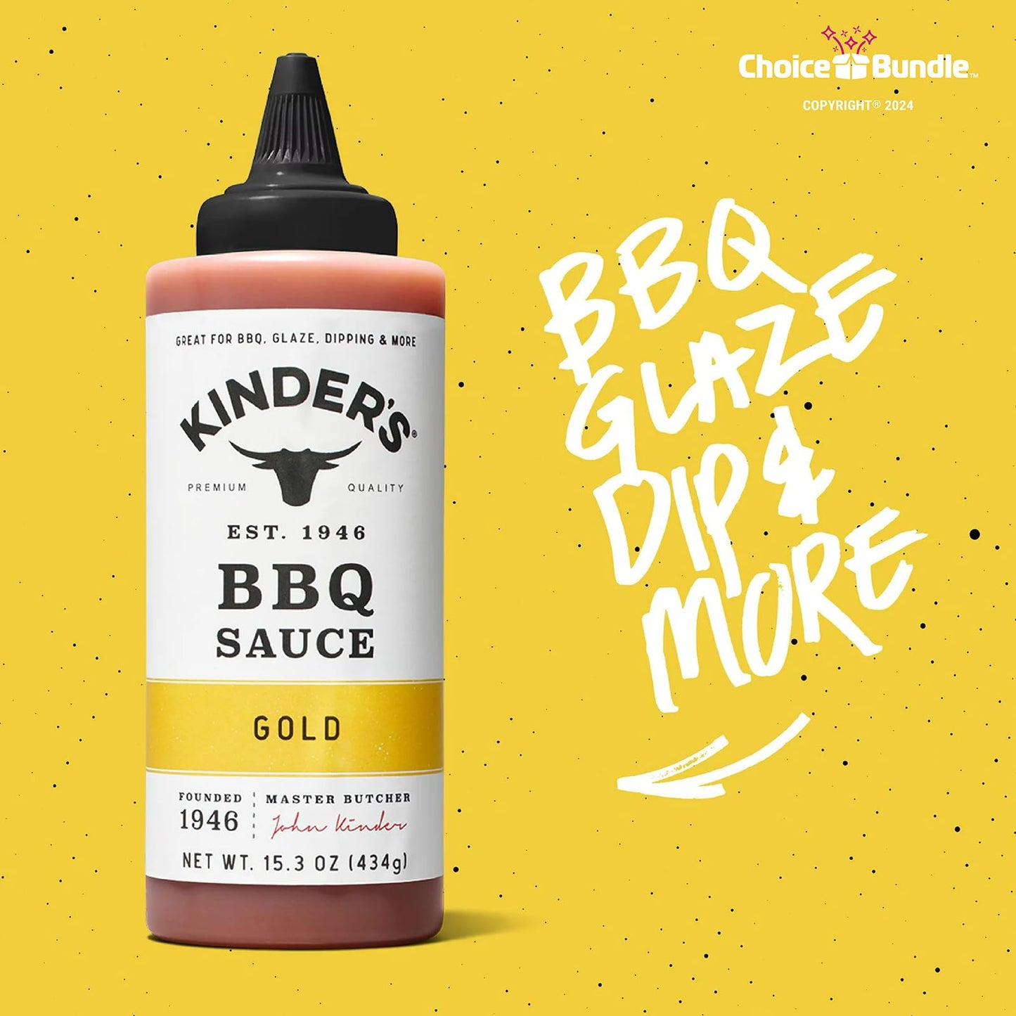 Choice Bundle Kinder’s Gold BBQ Premium Barbecue Sauce 2 Pack, 30.6 oz - Great for Dipping, Tossing, Glazing & More