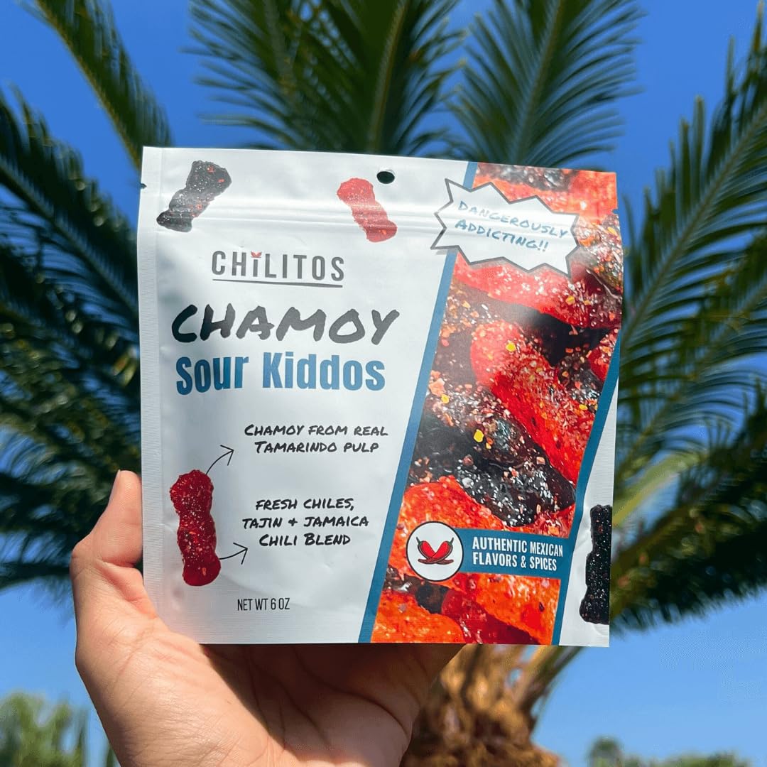 Chilitos Sweet, Sour & Spicy Chamoy Candy - Mexican Gummy Candy & Chamoy Gushers For All Ages, Authentic Dulces Mexicanos Enchilados As Seen On Tiktok! (6 Oz Bag, Sour Kiddos)