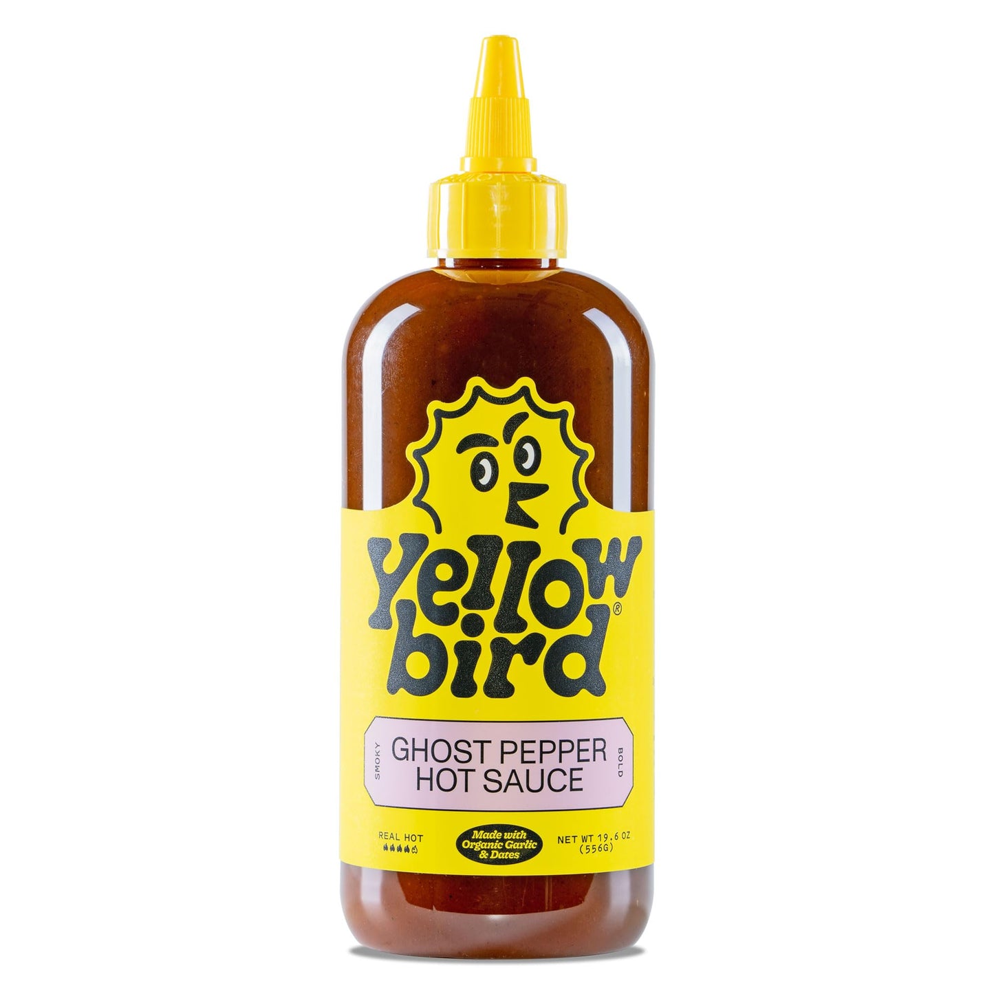 Yellowbird Made With Organic Ghost Pepper Hot Sauce 19.6 Oz. Tabletop Size (Real Hot | 1 Bottle | Made In Texas)
