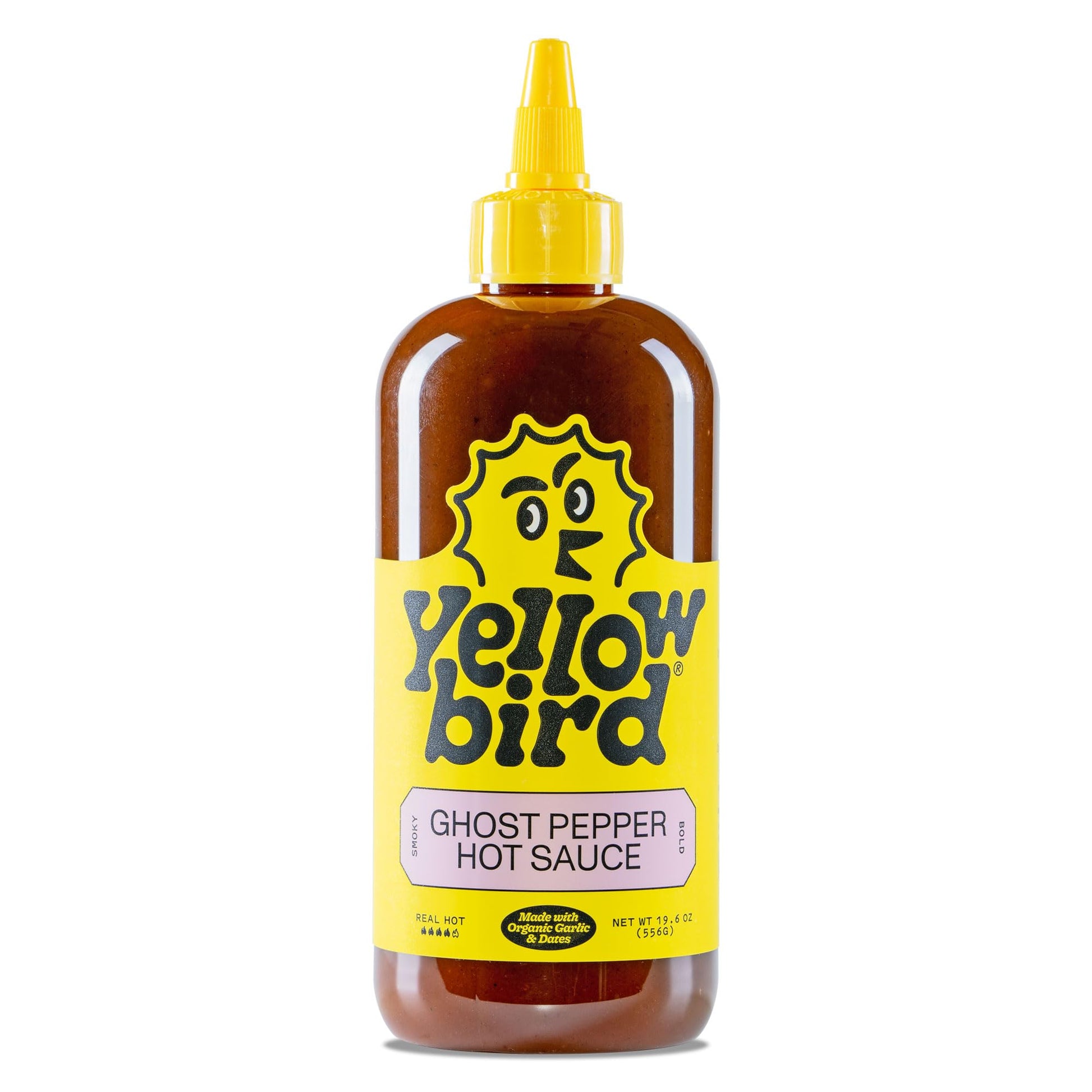 Yellowbird Made With Organic Ghost Pepper Hot Sauce 19.6 Oz. Tabletop Size (Real Hot | 1 Bottle | Made In Texas)