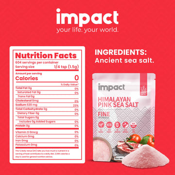 Impact Himalayan Pink Sea Salt Fine 2Lb Pouch - No Additives, Rich In Trace Minerals, Non-Gmo, Gluten-Free. Ideal For Keto, Fast