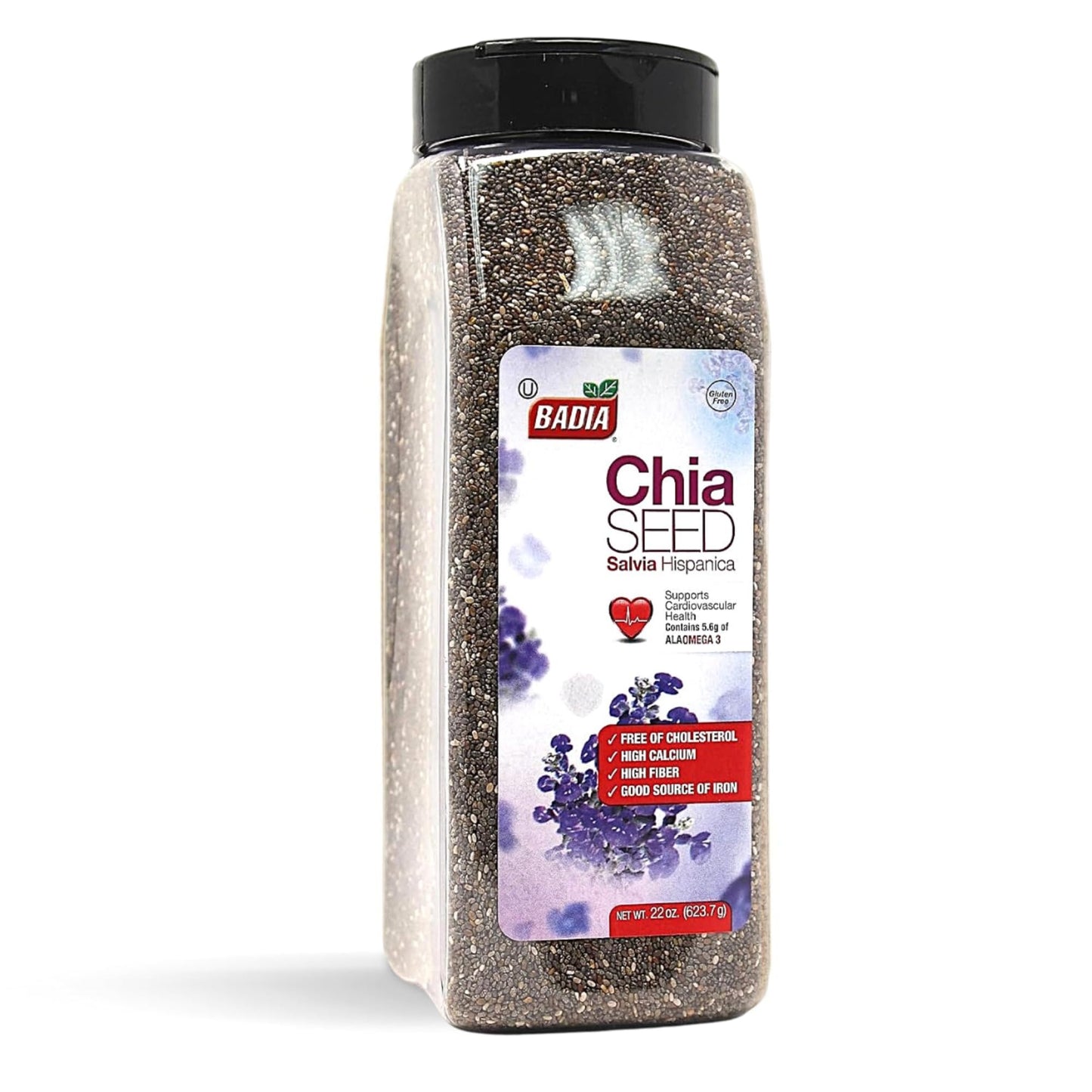 Badia Chia Seed 22 oz - High Fiber Omega-3 Protein Energy Boost - Smoothies Yogurt Baking Oatmeal