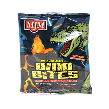 MJM Dino Bites Vanilla Grahams - Wholesome Snack for Active Lifestyles - 1 Ounce (Pack of 25)