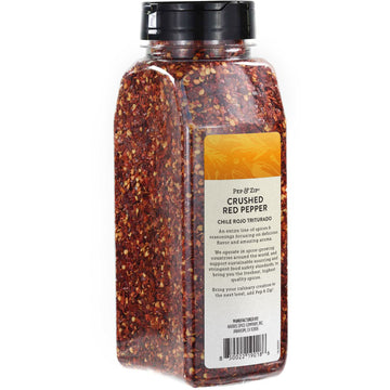 Pep and Zip Crushed Red Pepper/Chili Rojo Triturado, Non-GMO, Kosher, 16 oz