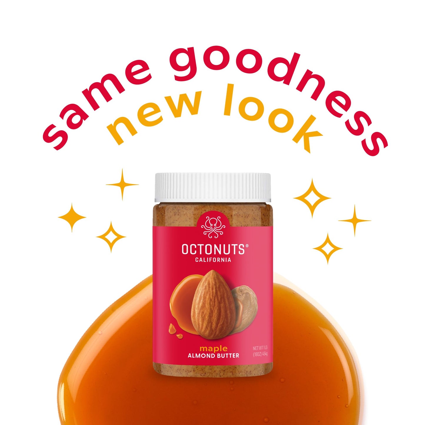 Octonuts Dry Roasted Maple Almond Nut Butter 16oz - Pure Creamy Nut Butter - Delicious Vegan Foods - Gluten Free, Vegan, Kosher,