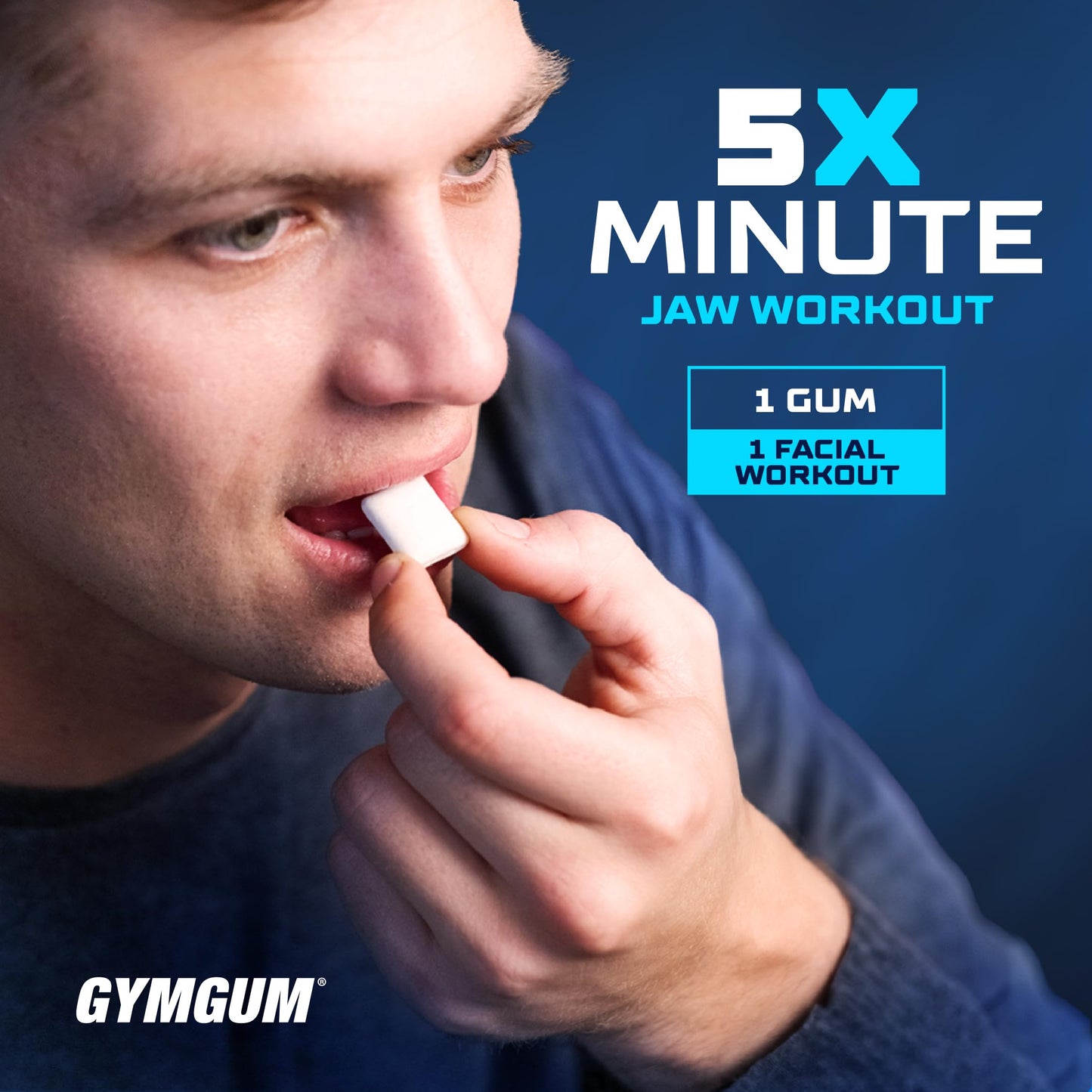 Gymgum Jawline Gum | Hard Chewing Gum For Jaw Strength | Train Your Facial Features - Mewing Jaw Gum | Ultimate Jawline Exercise
