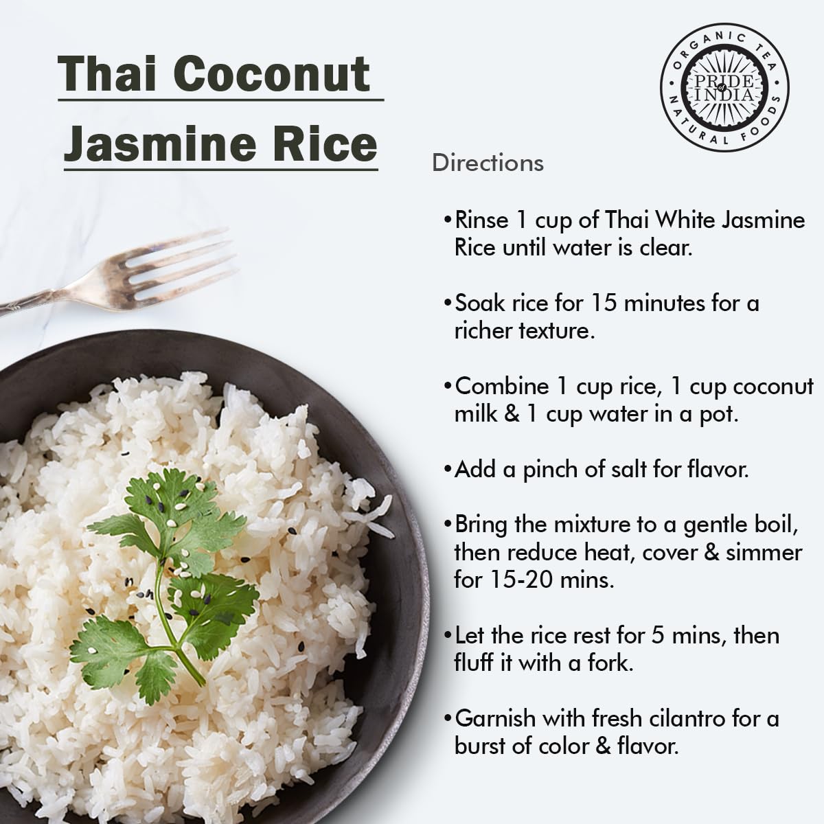 Pride Of India - Thai White Jasmine Rice - Fragrant Hom Mali Rice, 3 Lbs Jar