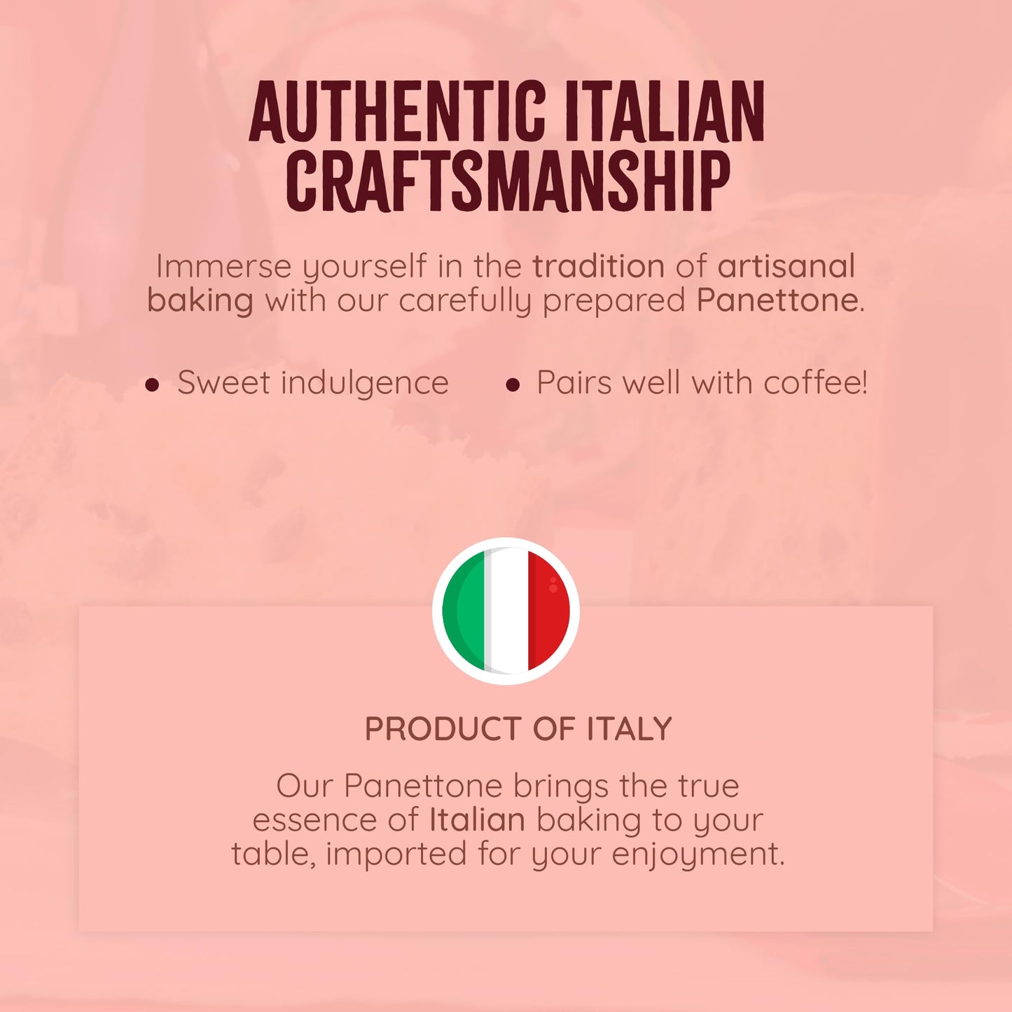 Traditional Italian Panettone Bread 2lbs | Imported from Italy | Italian Cake with Raisins and Dried Candied Orange Peels