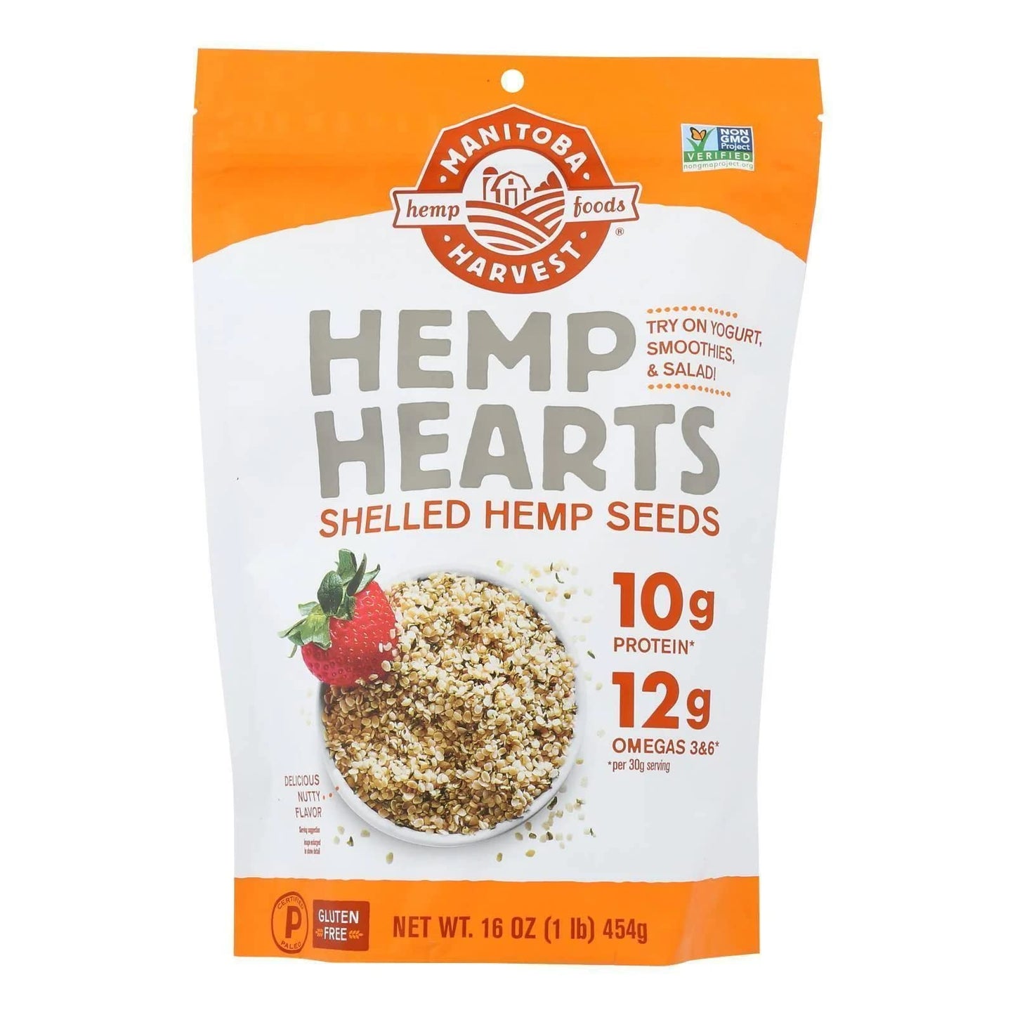 Manitoba Harvest Hemp Hearts Raw Shelled Hemp Seeds, 1lb; with 10g Protein & 12g Omegas per Serving, Non-GMO, Gluten Free - Pack