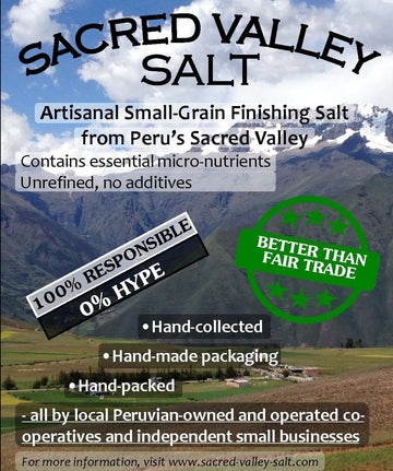 Sacred Valley Salt From Maras, Peru - Small Grain Finishing Salt In Handmade Reusable Canvas Pouch