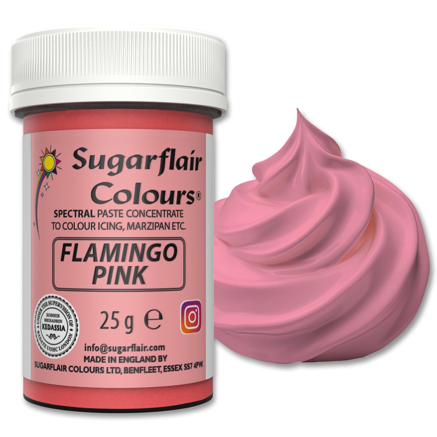 Sugarflair 25g Flamingo Pink Spectral Paste Gel Edible Food Colour Cake Icing