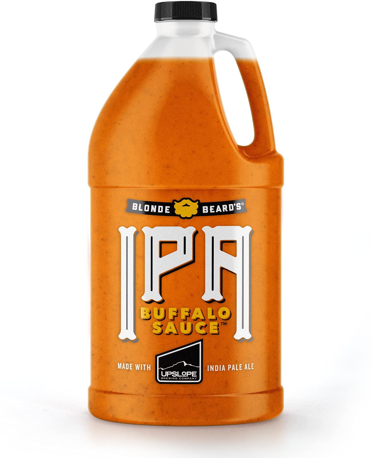 Blonde Beards IPA Buffalo Sauce - Medium/Hot - All Natural - 64 fl oz - Great for Chicken Wings