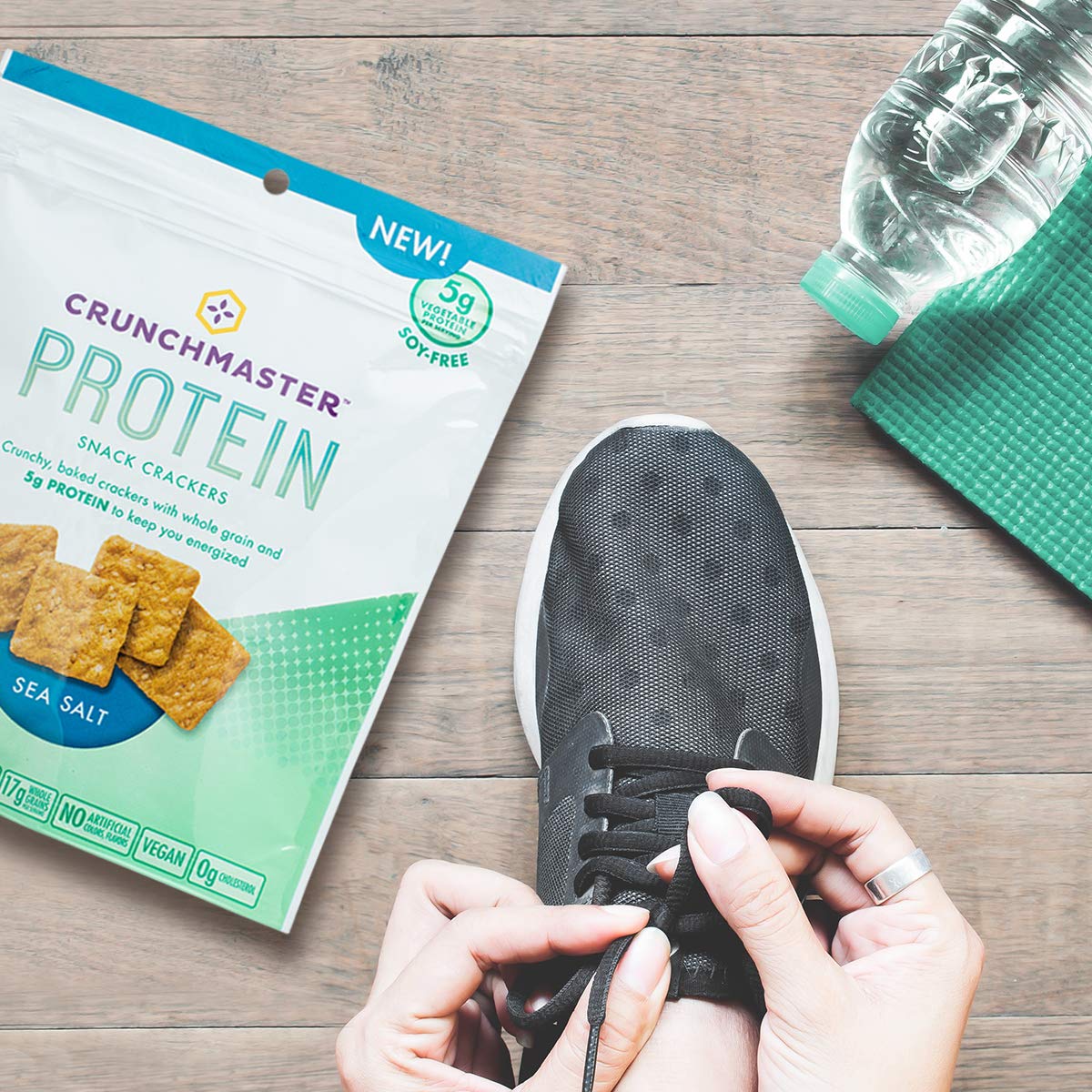 Crunchmaster Sea Salt Protein Snack Cracker, 3.54 Ounce -- 12 Per Case.