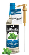 Syruvia Sugar Free Peppermint Syrup With Syrup Pump Dispenser - Peppermint Coffee Syrup Flavor, 25.4 fl oz, Kosher, Gluten Free,