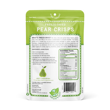 Natures Turn Freeze-Dried Pear Crisps - Healthy, Gluten-Free, Crispy & Delicious, Plant-Based Snack, Ideal for Cereal, Smoothies