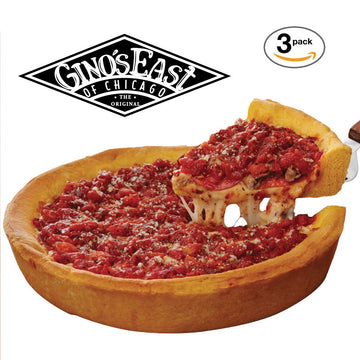 GINOS EAST OF CHICAGO Deep Dish Pizza 3 Pack - Sausage and Pepperoni Combo - 2 Pound
