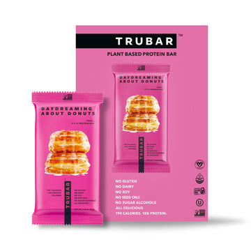 TRUWOMEN TRUBAR Plant Fueled Protein Bars Daydreaming About Donuts (12 count) Non-gMO Vegan gluten Free Kosher Soy Free Dairy F