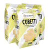 Dolcetto Cubetti Wafer Cookies, Lemon Flavor, 8.8 Ounce (Pack of 3), Cream Filled Bite Sized Crispy Wafer Cookies, Made in Italy