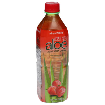 Iberia Aloe Vera Juice Drink, Strawberry, 16.9 Fl Oz (Pack Of 24)