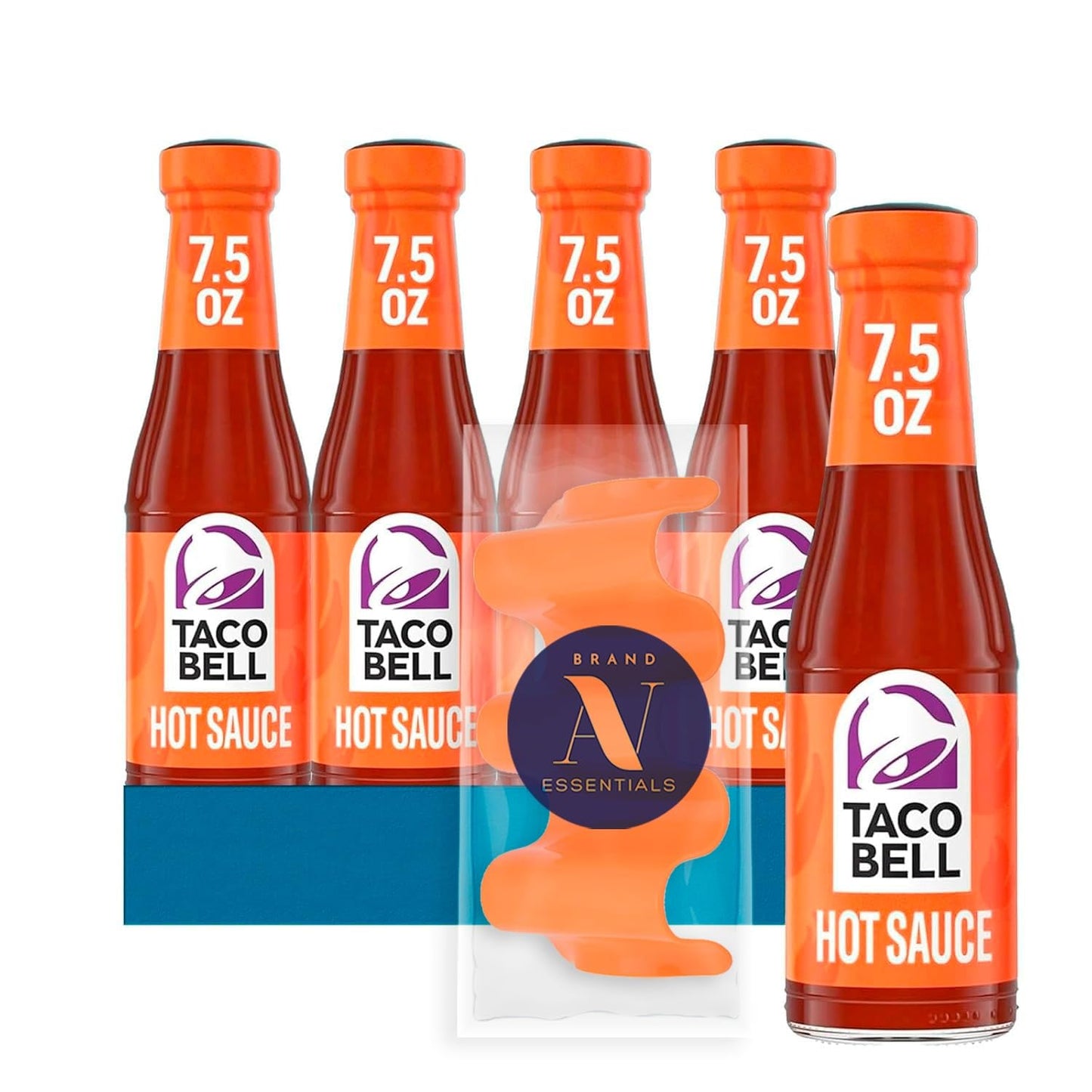 Taco Bell - Lavinia Essential Bundle: 4-Pack of Hot Sauce, 7.5 oz Glass Bottle + 1 Utility Prop.