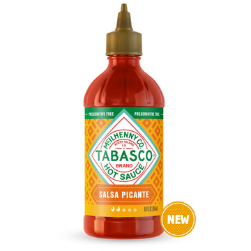 TABASCO Brand Salsa Picante, Vibrant & Mild Hot Sauce, Easy-to-Squeeze Bottle, Thicker Mexican Style with Authentic Peppers, Gar