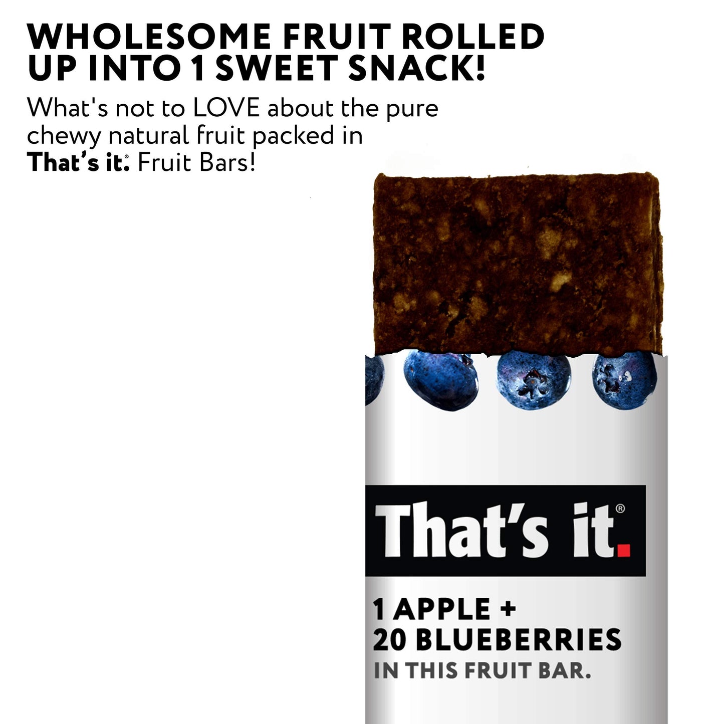 Thats it Apple 100% Natural Real Fruit Bar, Best High Fiber Vegan, Gluten Free Healthy Snack, Paleo for Children & Adults, Non