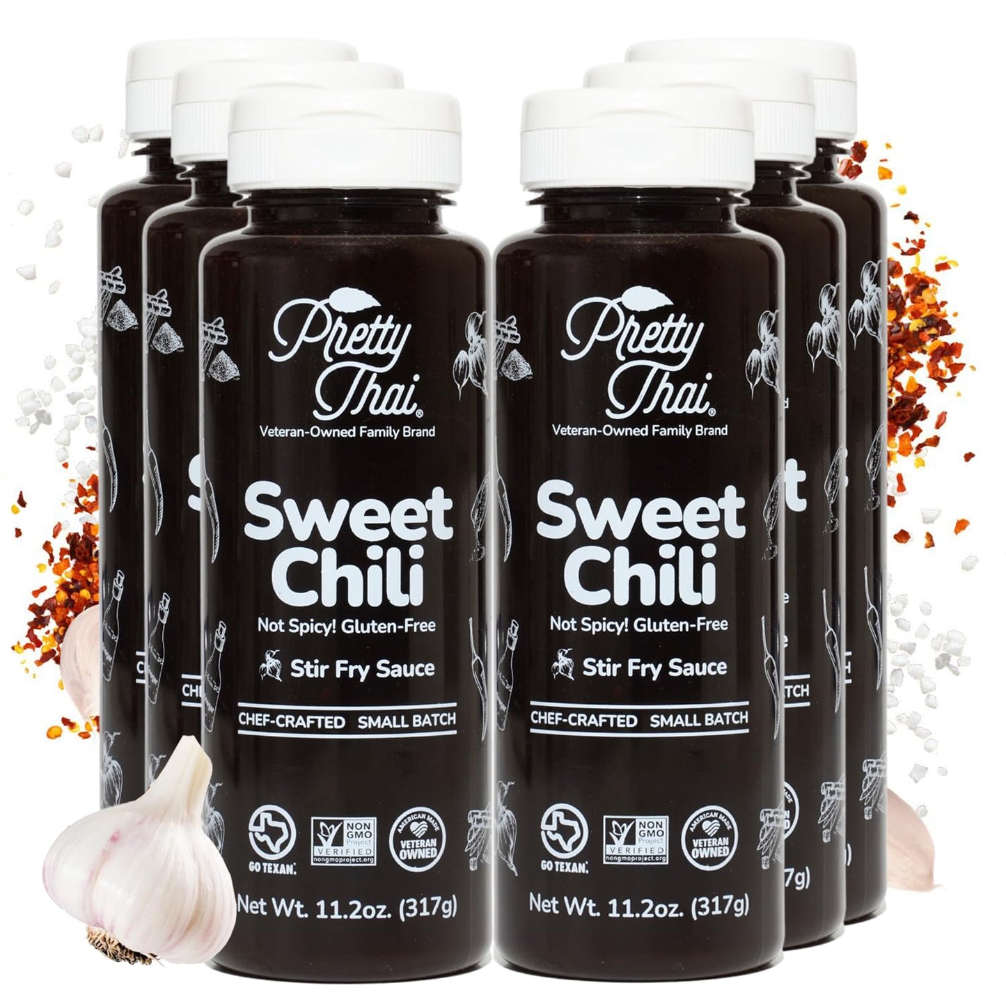 Pretty Thai Sweet Chili Sauce, Gluten Free, Non-GMO, Vegan, Pack of 6