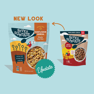 Seven Sundays Sunflower Cereal, Maple Sea Salt, 8 Oz Bag (Pack of 3), Grain & Gluten Free, 5g Upcycled Protein, 0g Refined Sugar