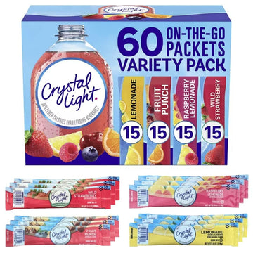 Crystal Light Sugar-Free Lemonade Fruit Punch Raspberry Lemonade And Wild Strawberry On-The-Go Powdered Drink Singles Mix Variet