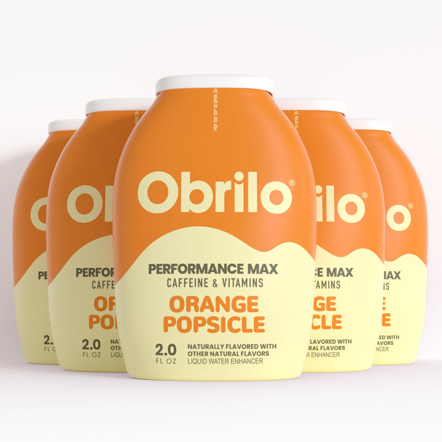 Obrilo Performance Energy Water Enhancer, L-Theanine, Taurine, Vitamin Complex, 2 Fl Oz (Pack of 5), Orange Popsicle Flavor